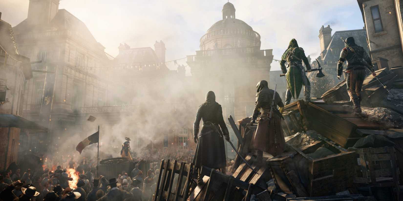 Jugadores que usan el modo multijugador en Assassin's Creed Unity