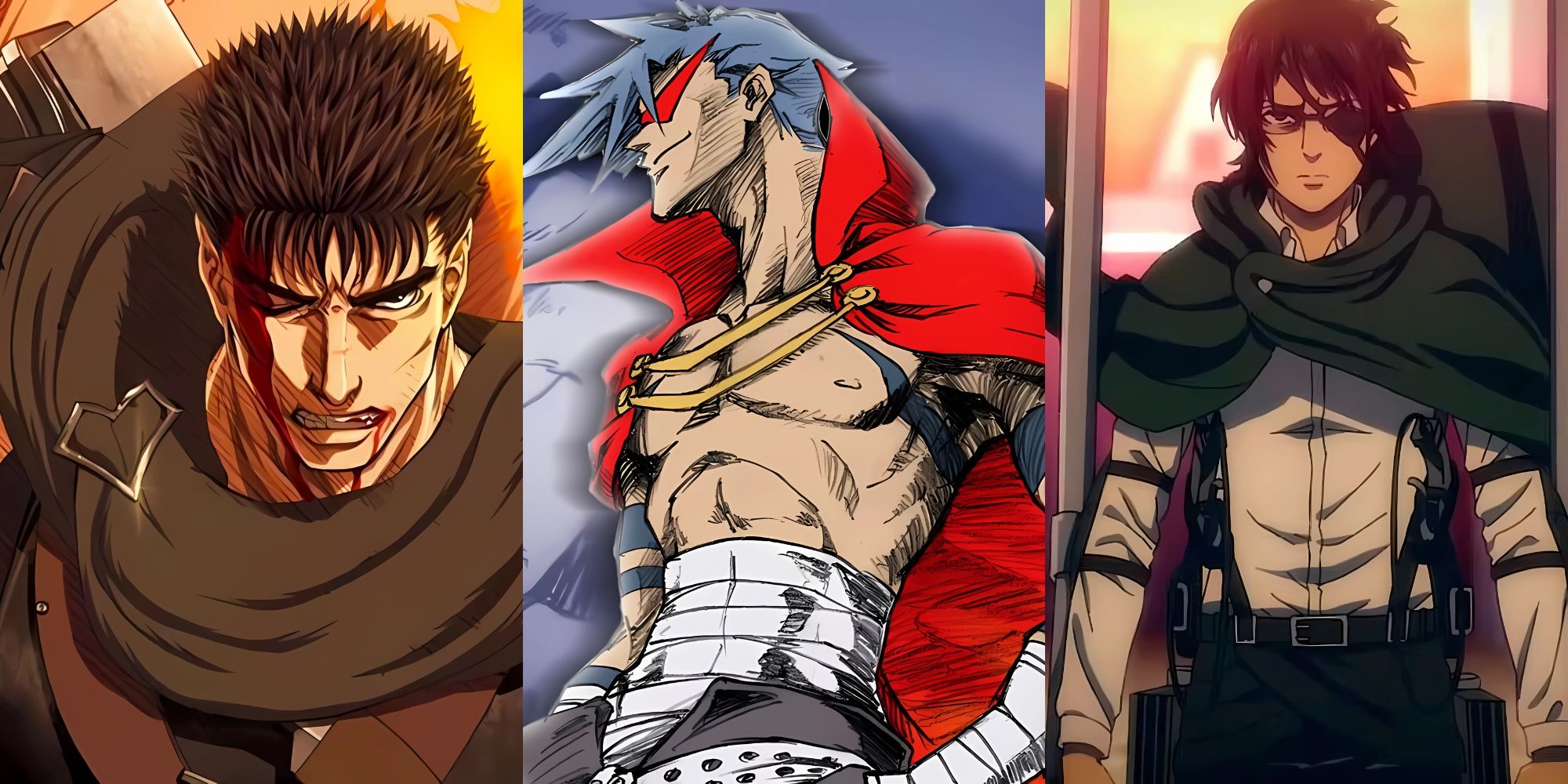 Berserk, Gurren Lagann and Attack on Titan