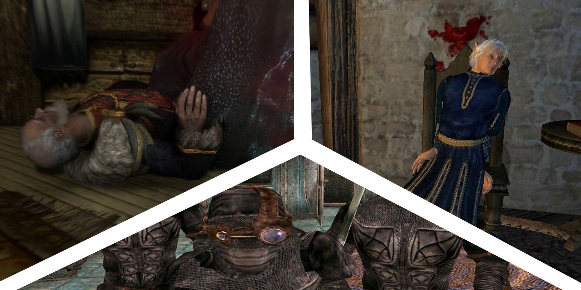 Major Dark Brotherhood moments from the Elder Scrolls franchise: Morrowind, Oblivion, and Skyrim.
