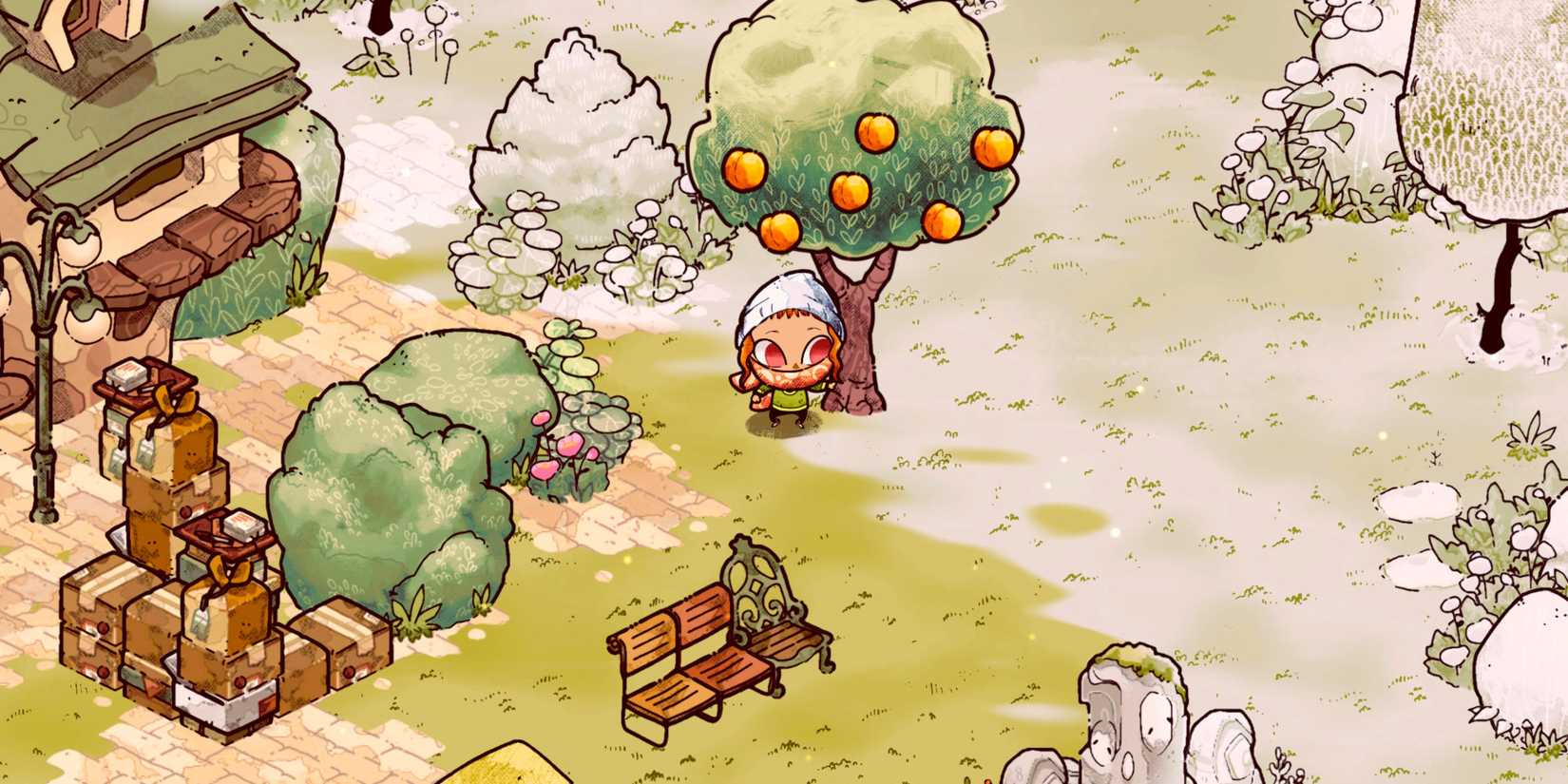 Cozy Grove Park with Orange Tree