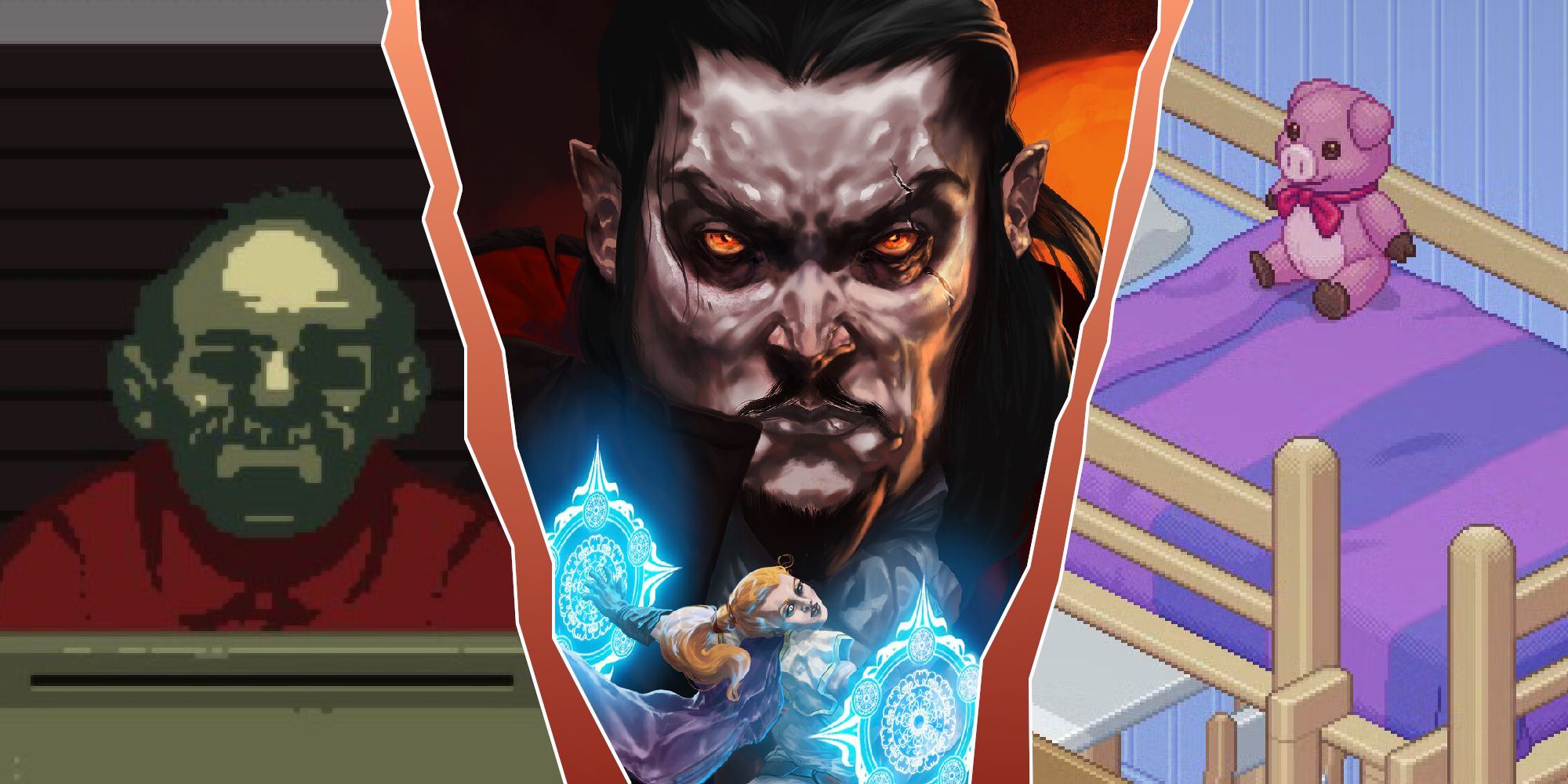Thumbnail for the Overrated Indie Games list, featuring Papers, Please, Vampire Survivors, and Unpacking.