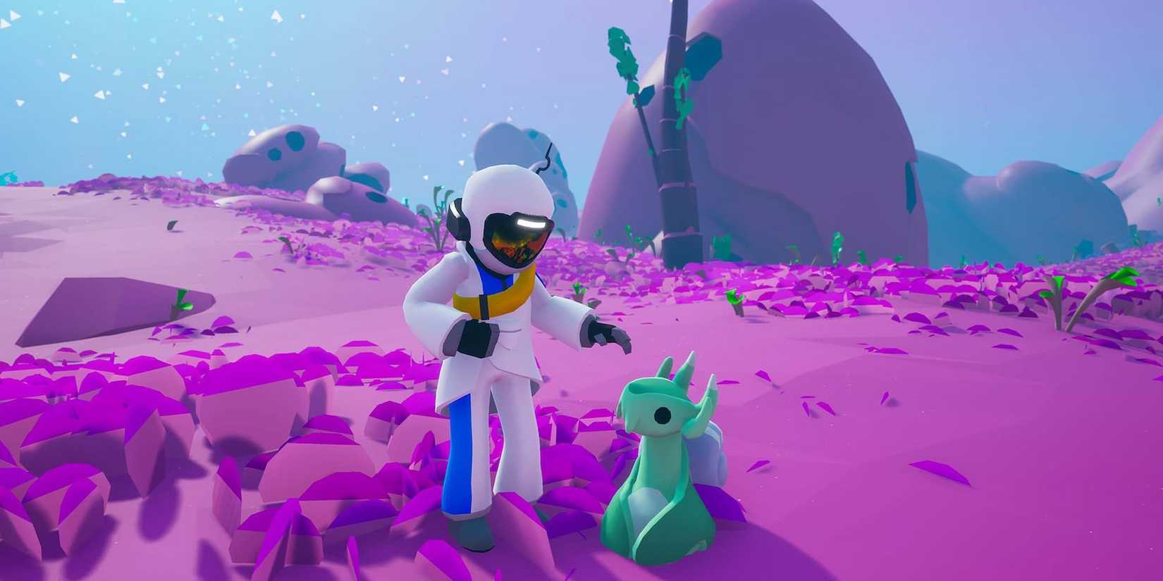 Petting an Alien in Astroneer