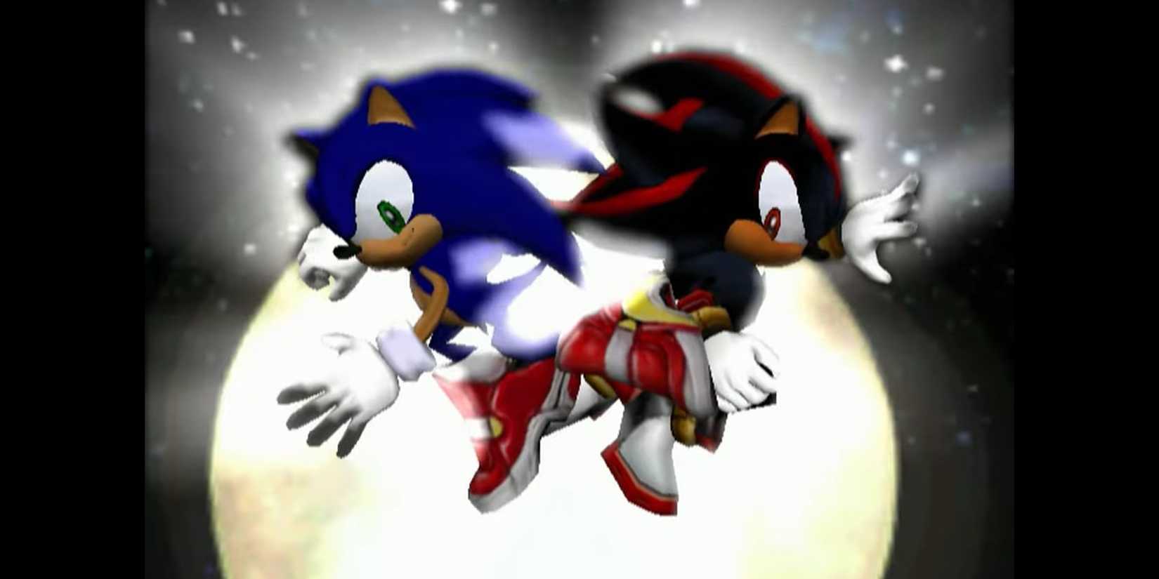 Sonic and Shadow in Sonic Adventure 2's intro