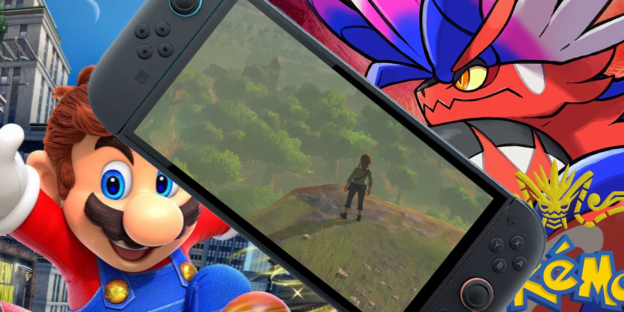 Thumbnail for Switch Games Upgraded for Switch 2, featuring Mario Odyssey, Breath of the Wild, and Pokemon Scarlet.