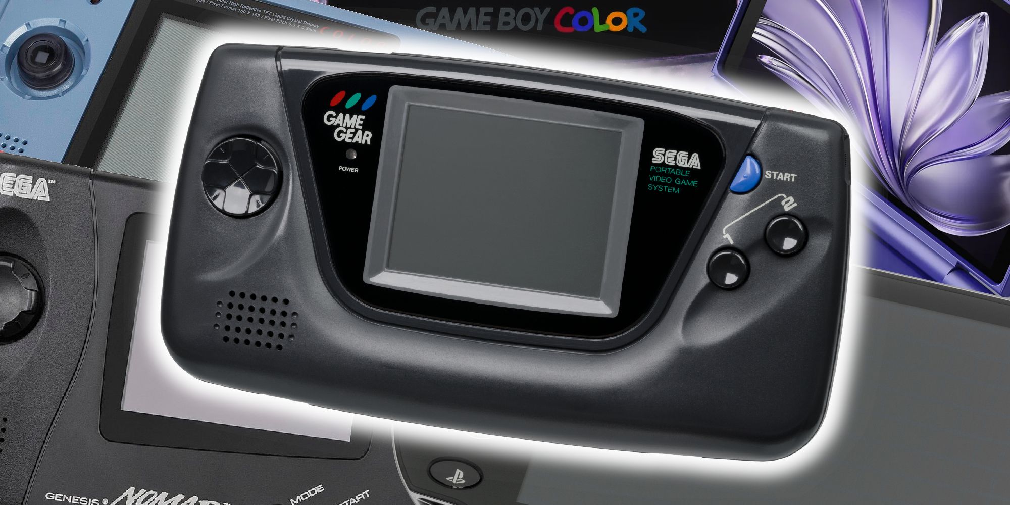 Underrated Handhelds Thumbnail, featuring the Sega Nomad, Neo Geo Pocket, Game Boy Color, Retroid Pocket, and PS Vita.