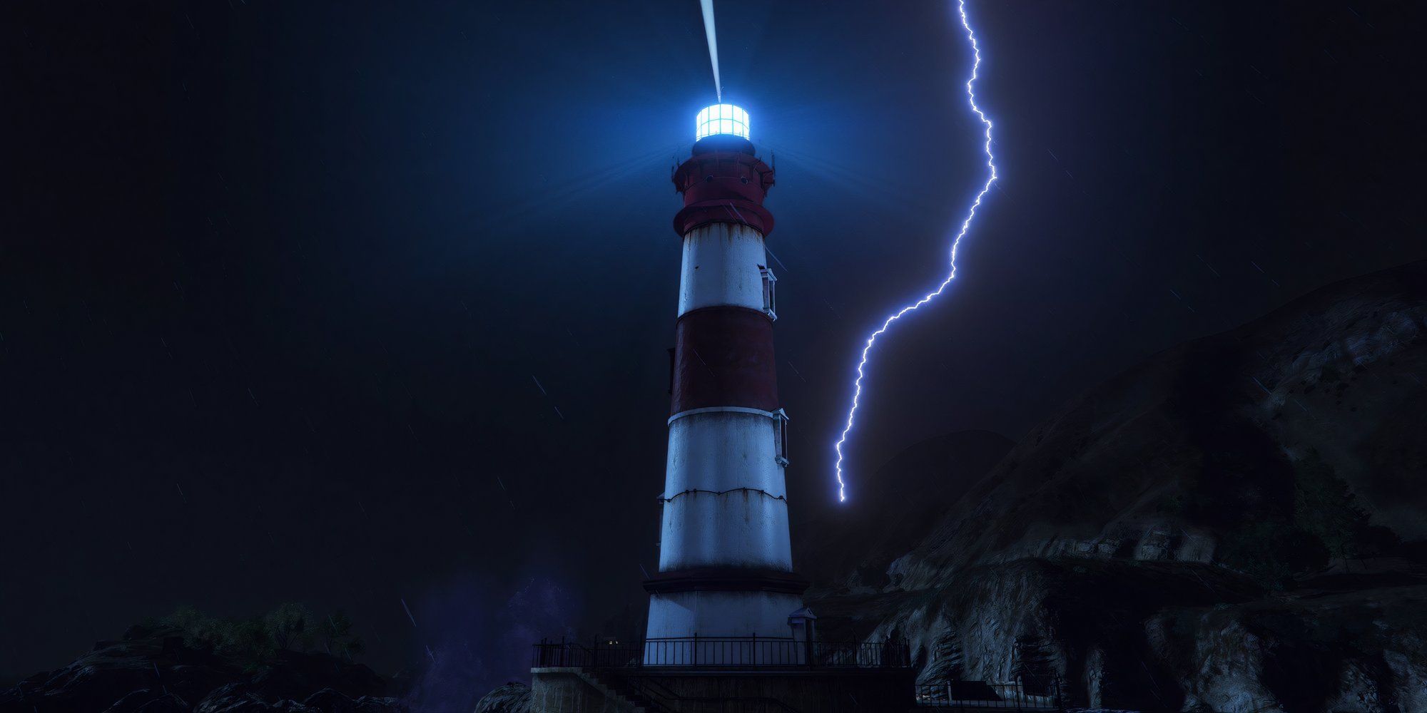 A Screenshot of a Lighthouse in Grand Theft Auto V With NaturalVision Mod