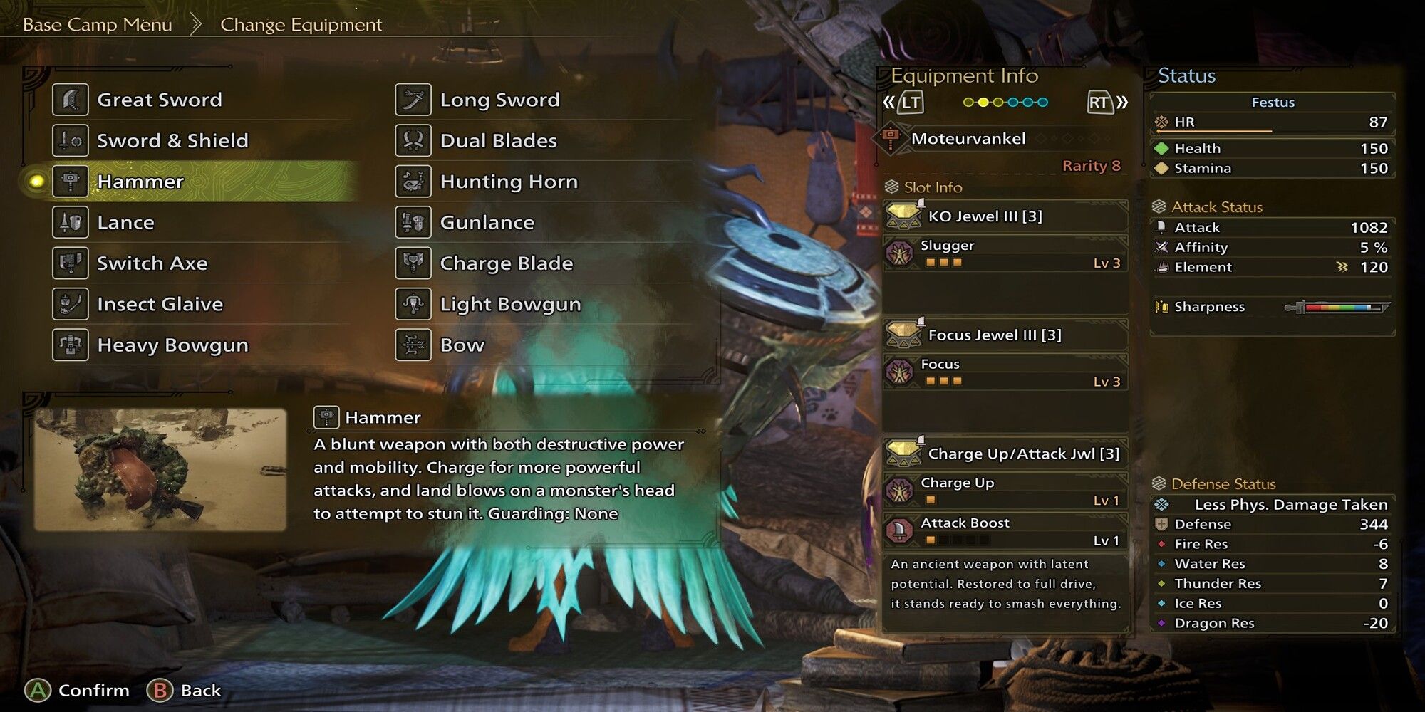 Ejemplo de un martillo artiano, algunos de los más fuertes en la naturaleza