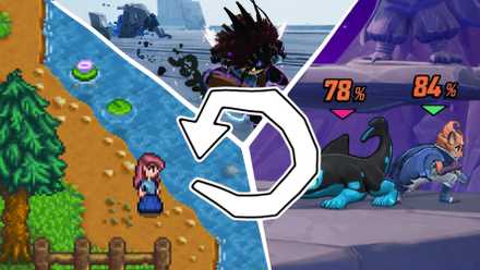Indie Games With Infinite Replayability Thumbnail, Featurign Stardew Valley, Risk of Rain 2, and Rivals of Aether 2.
