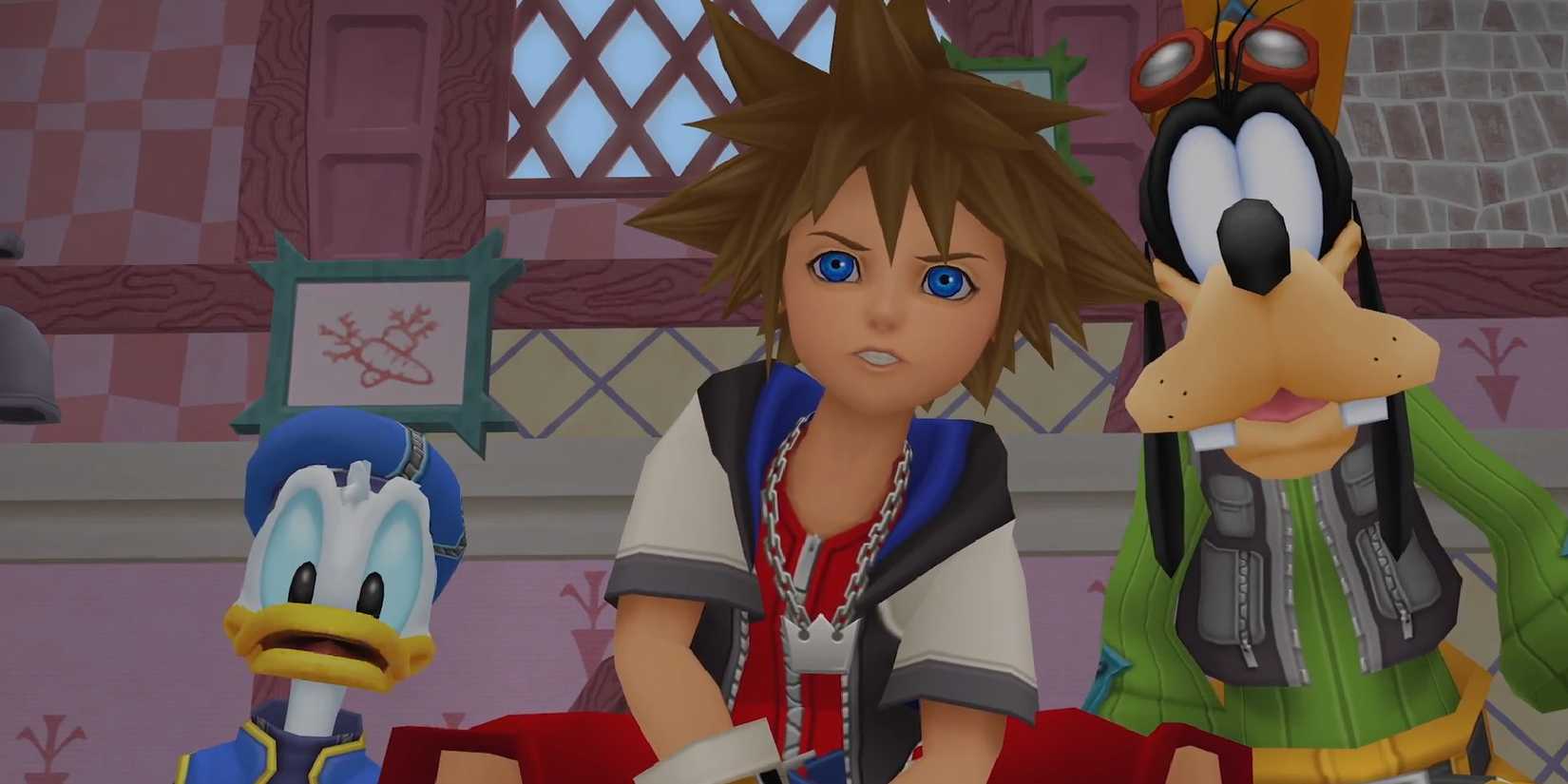 Kingdom Hearts Sora Donald and Goofy in shock