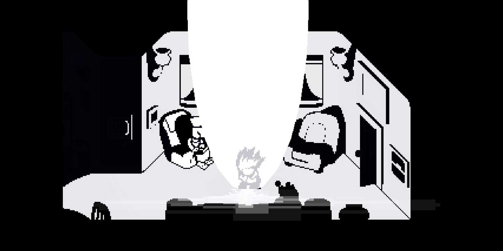 Screenshot of Kris Opening the Dark Fountain in Deltarune.
