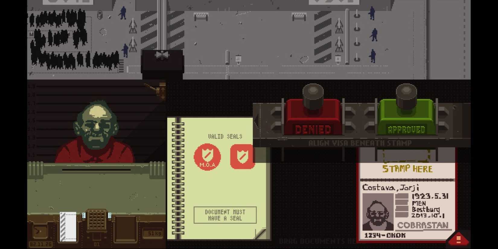 Main HUD for Papers, Please