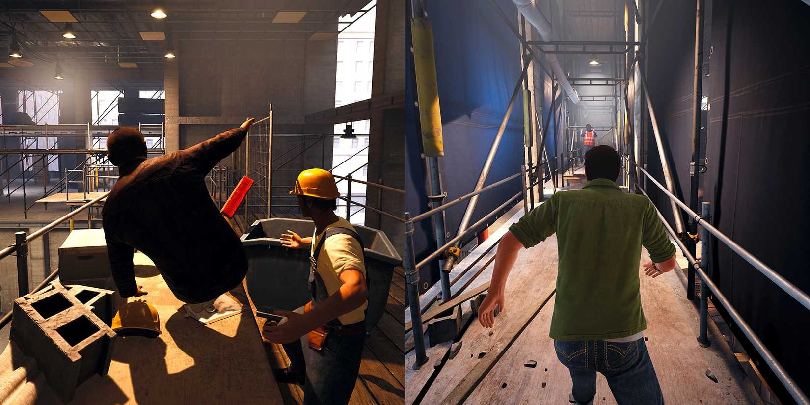 Chase sequence in a construction site in A Way Out