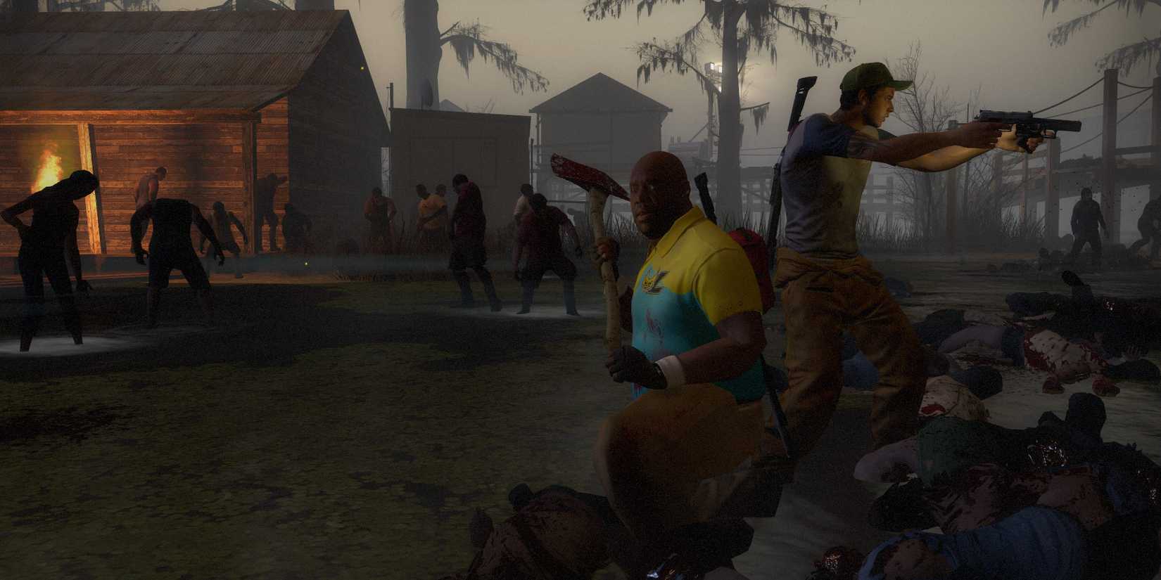 Coach and Ellis in Left 4 Dead 2