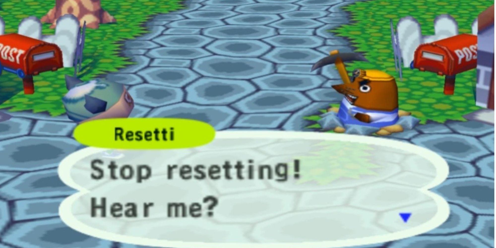 Mr Resetti in Animal Crossing