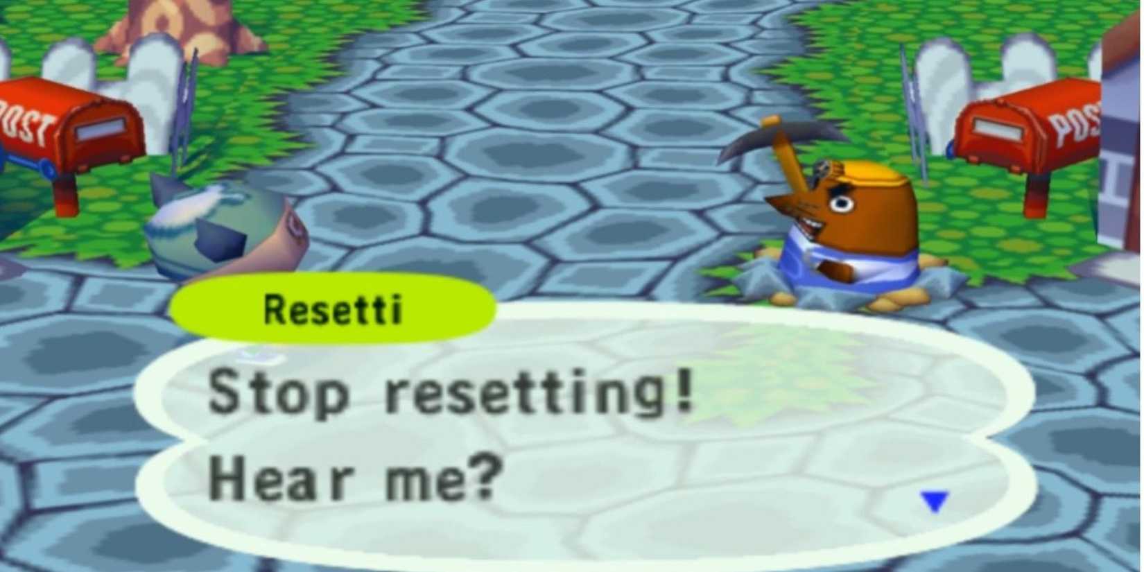 Mr Resetti in Animal Crossing