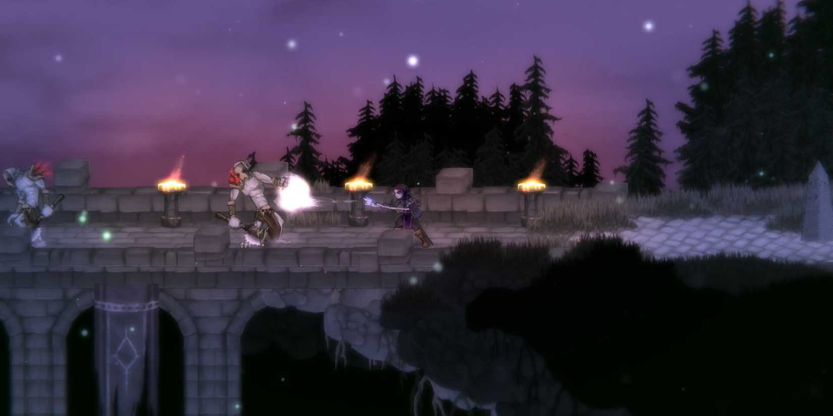 Salt and Sacrifice player fighting on bridge 