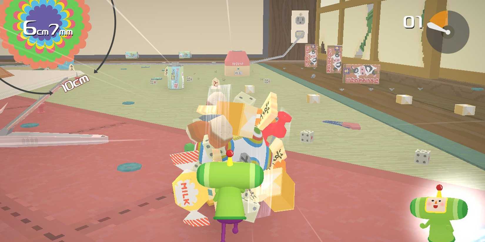 Rolling on the floor in Katamari Damacy Reroll