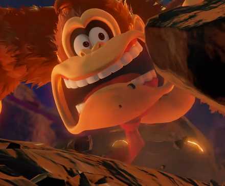 Donkey Kong Bananza Falling Sad Face