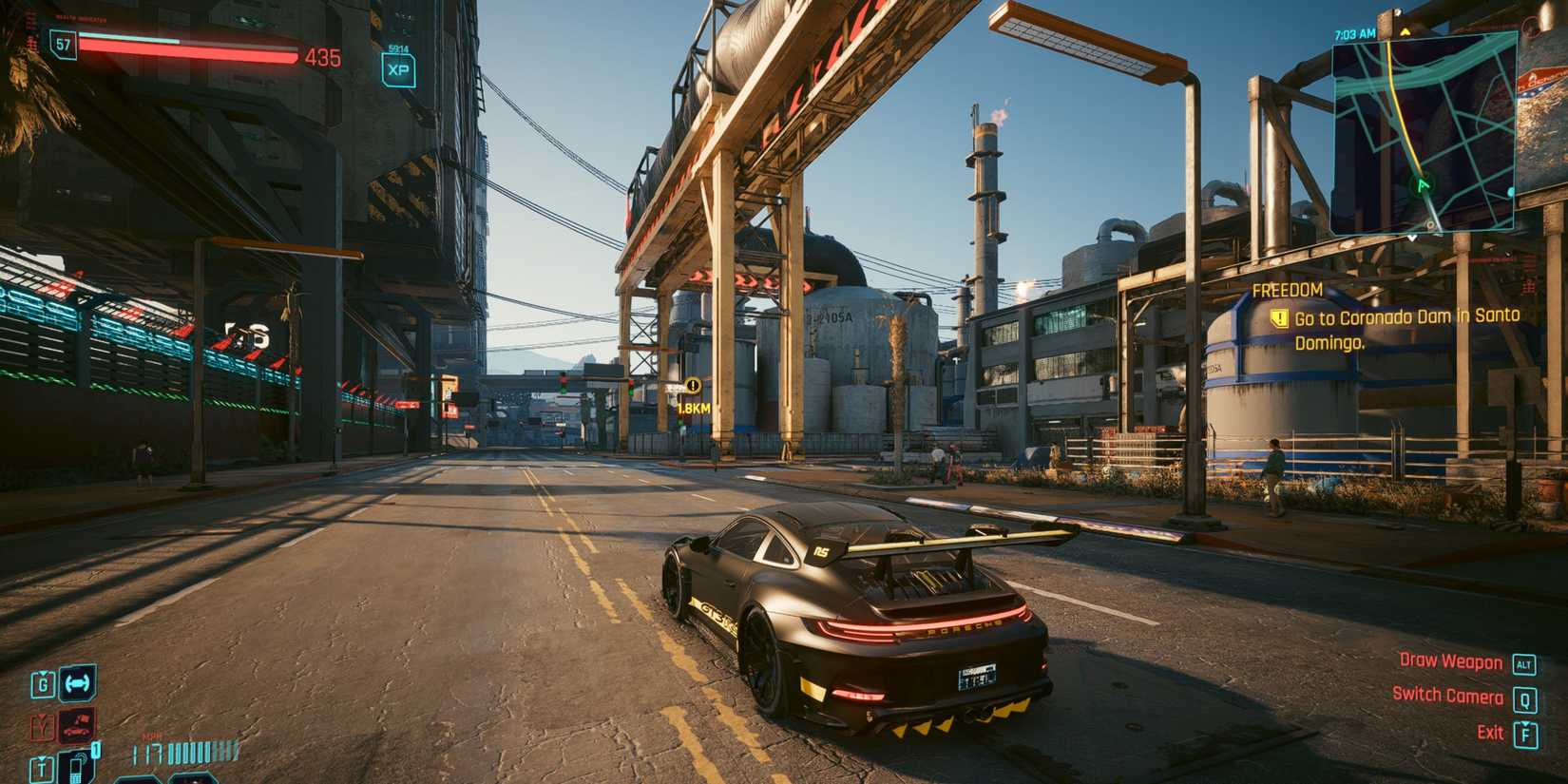 dirigiéndose a la presa de coronado en cyberpunk 2077