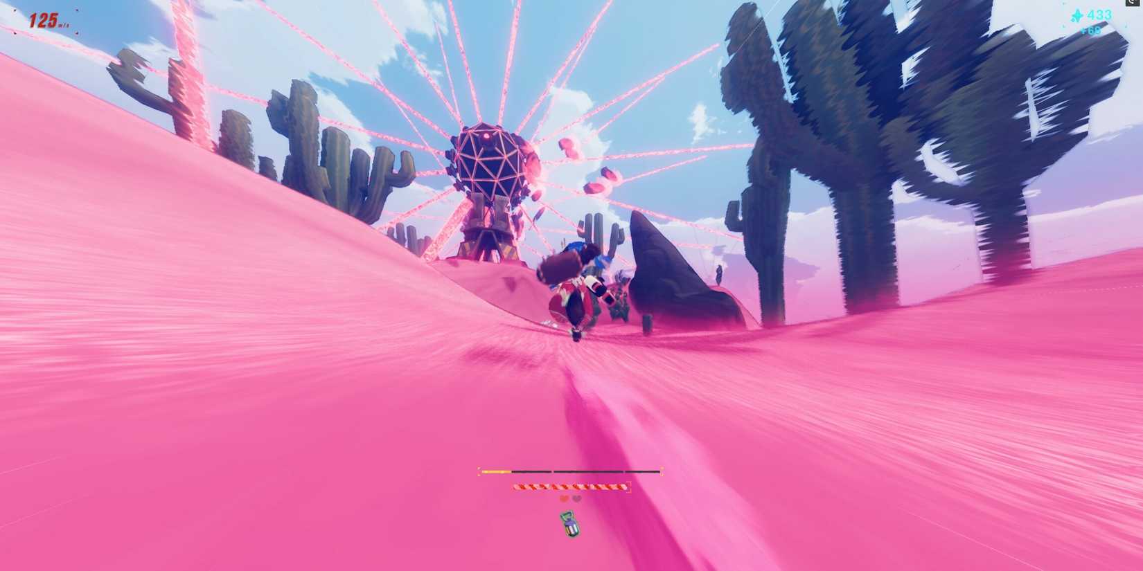 Running through a desert level in Haste