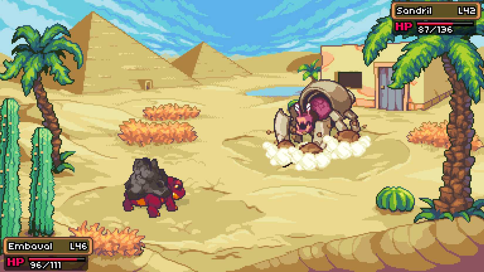Battle gameplay in Coromon