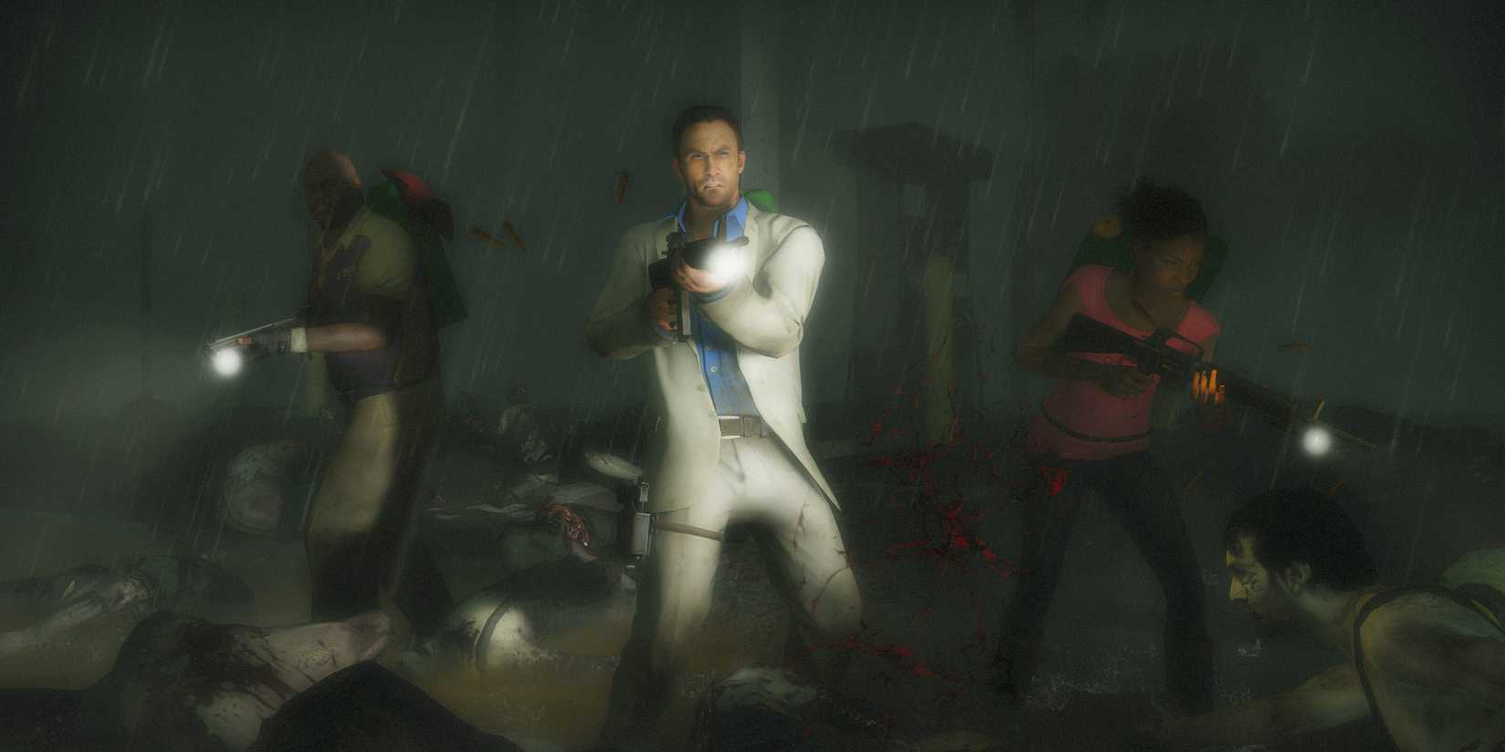 Nick, Rochelle, and Coach in Left 4 Dead 2