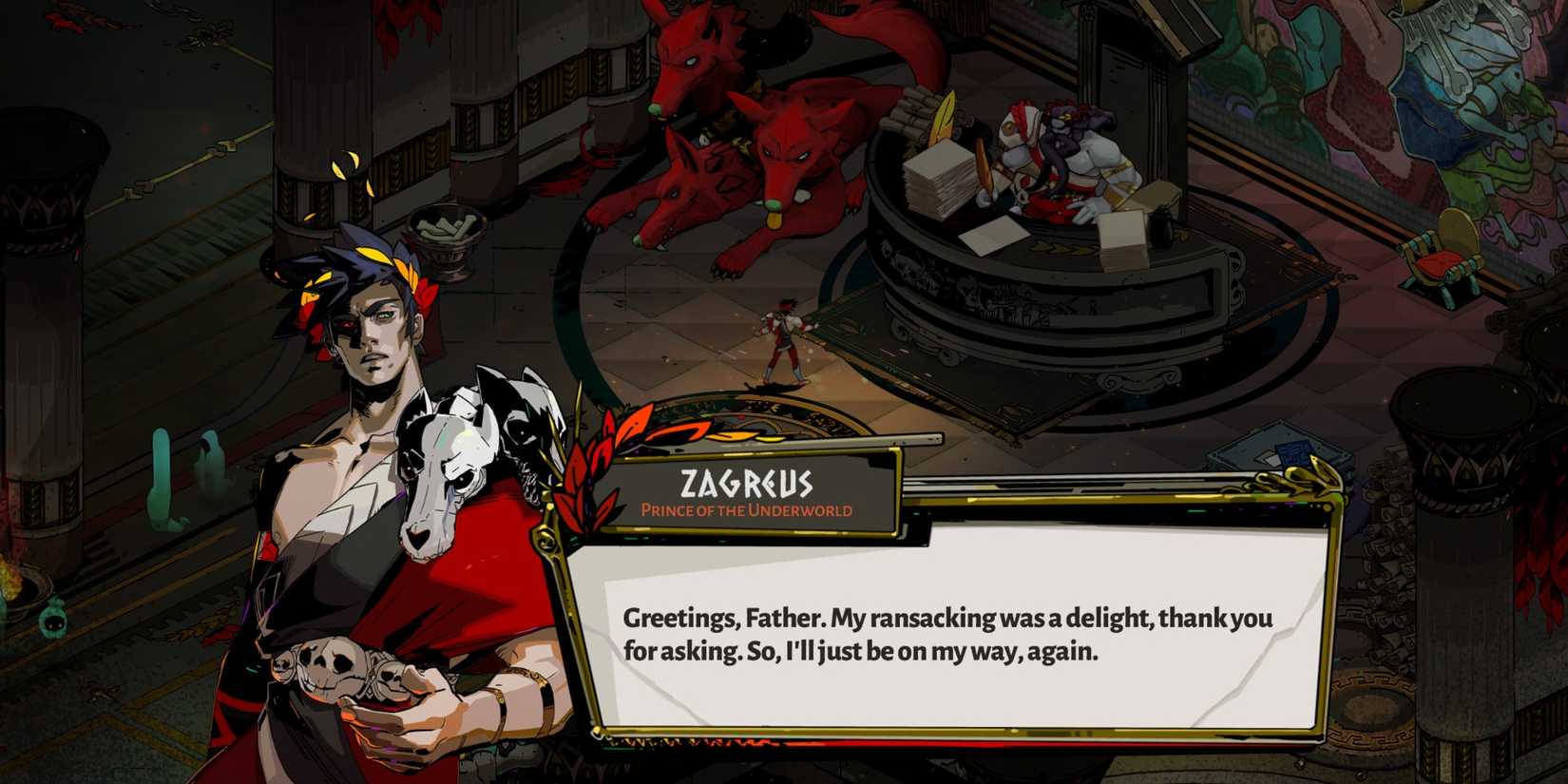 Zagreus talks to Hades in Hades