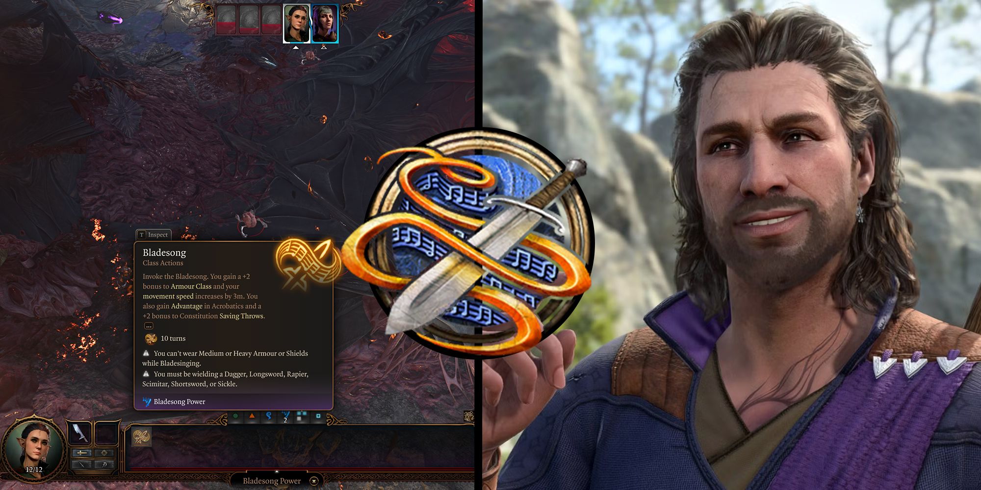 Baldur's Gate 3 Bladesinging Wizard Combat and Gale