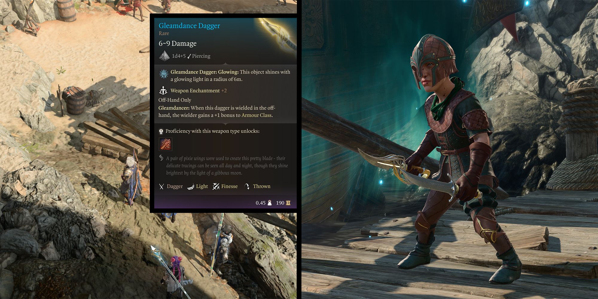 Baldur's Gate 3 Farlin wielding Gleamdance Dagger