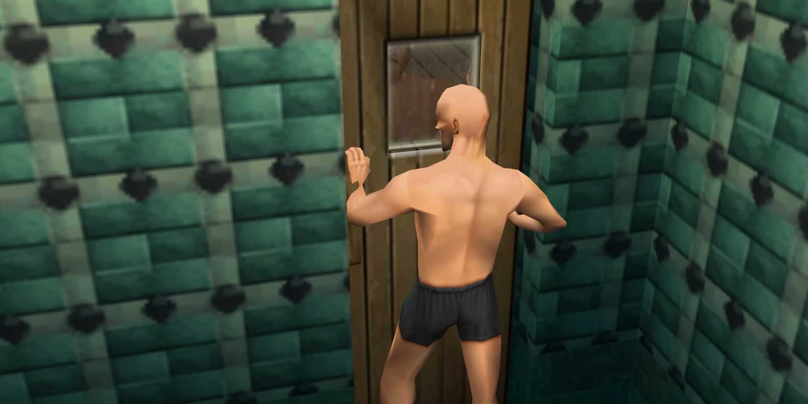 A man wearing boxers