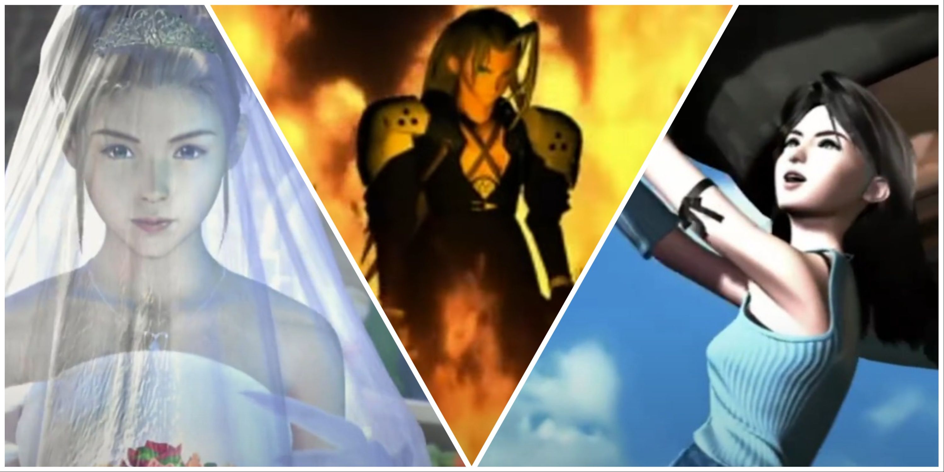 collage of 3 different ff games, including 10, 7 and 8