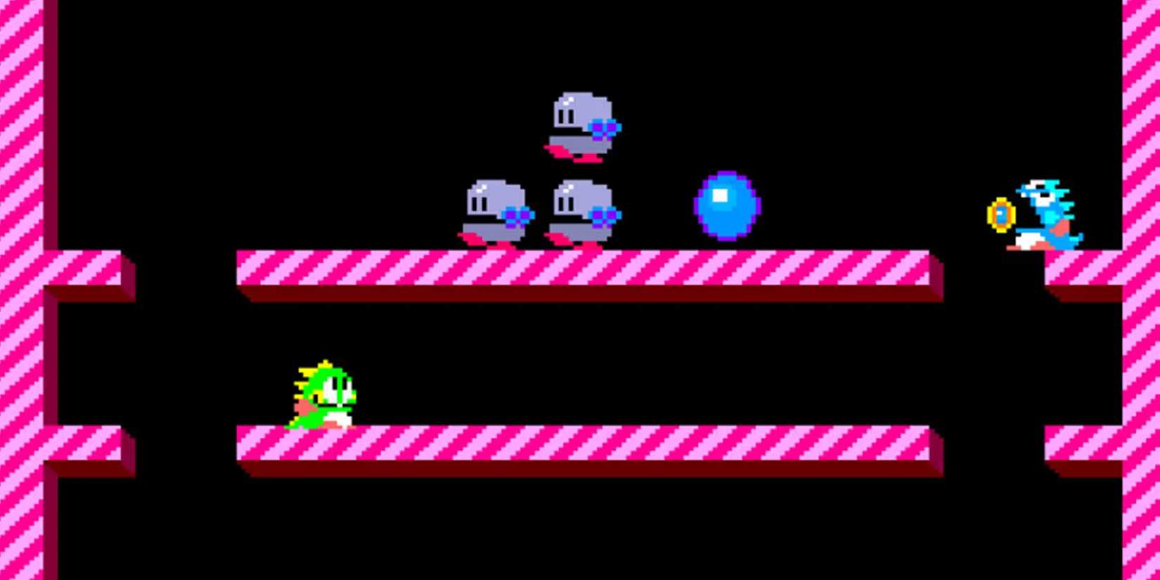 Co-op gameplay in Bubble Bobble