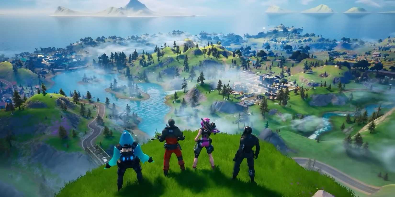 Characters standing on the hill