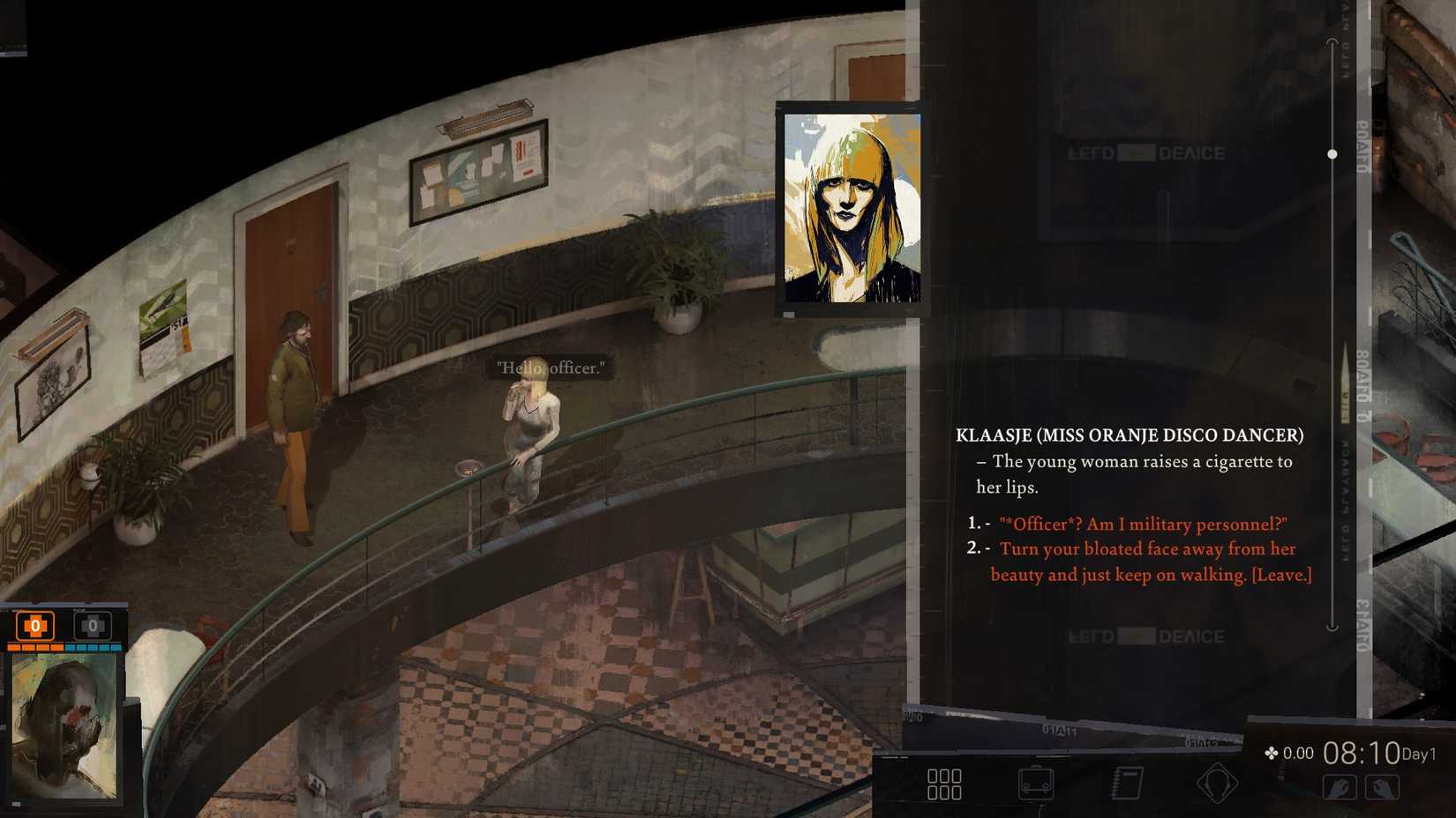 talking to a character in disco elysium