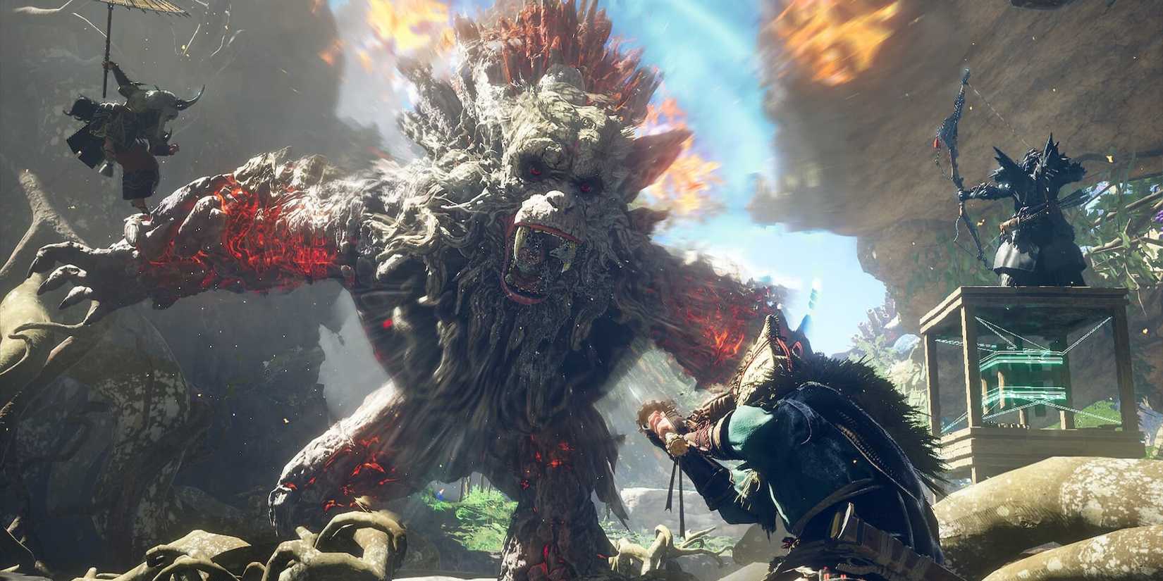 Attacking an Ape Creature in Wild Hearts