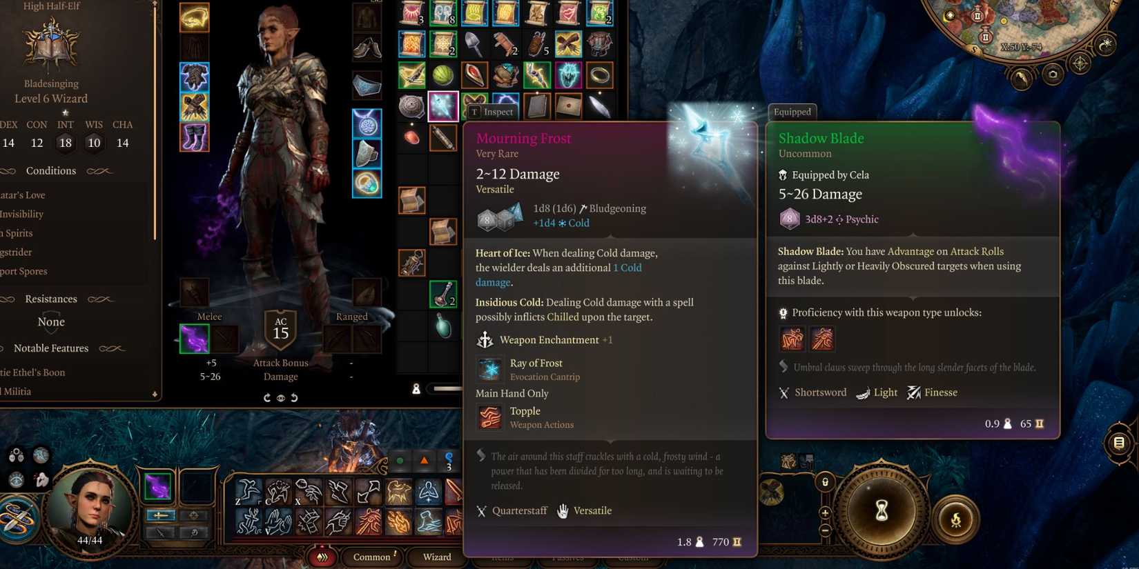 Baldur's Gate 3 Mourning Frost Menu 