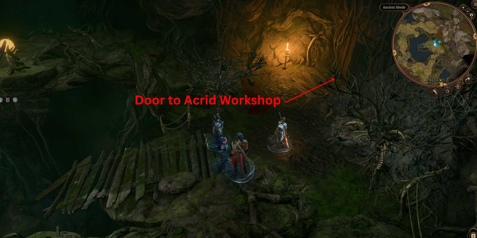 Baldur's Gate 3 Staff of Crones Staircase Acrid Workshop Door