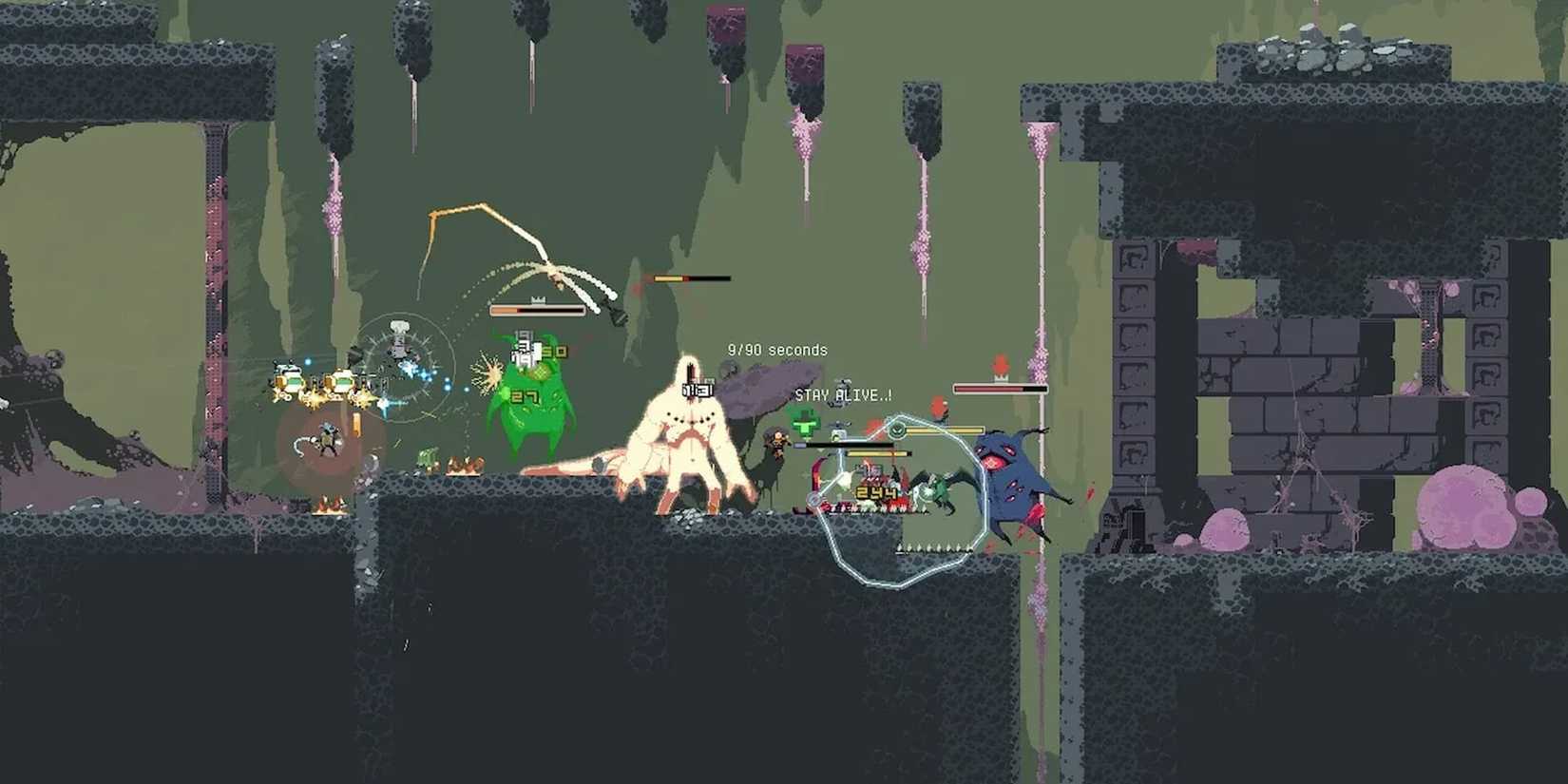 Being Attacked by Alien Creatures in Risk of Rain Returns