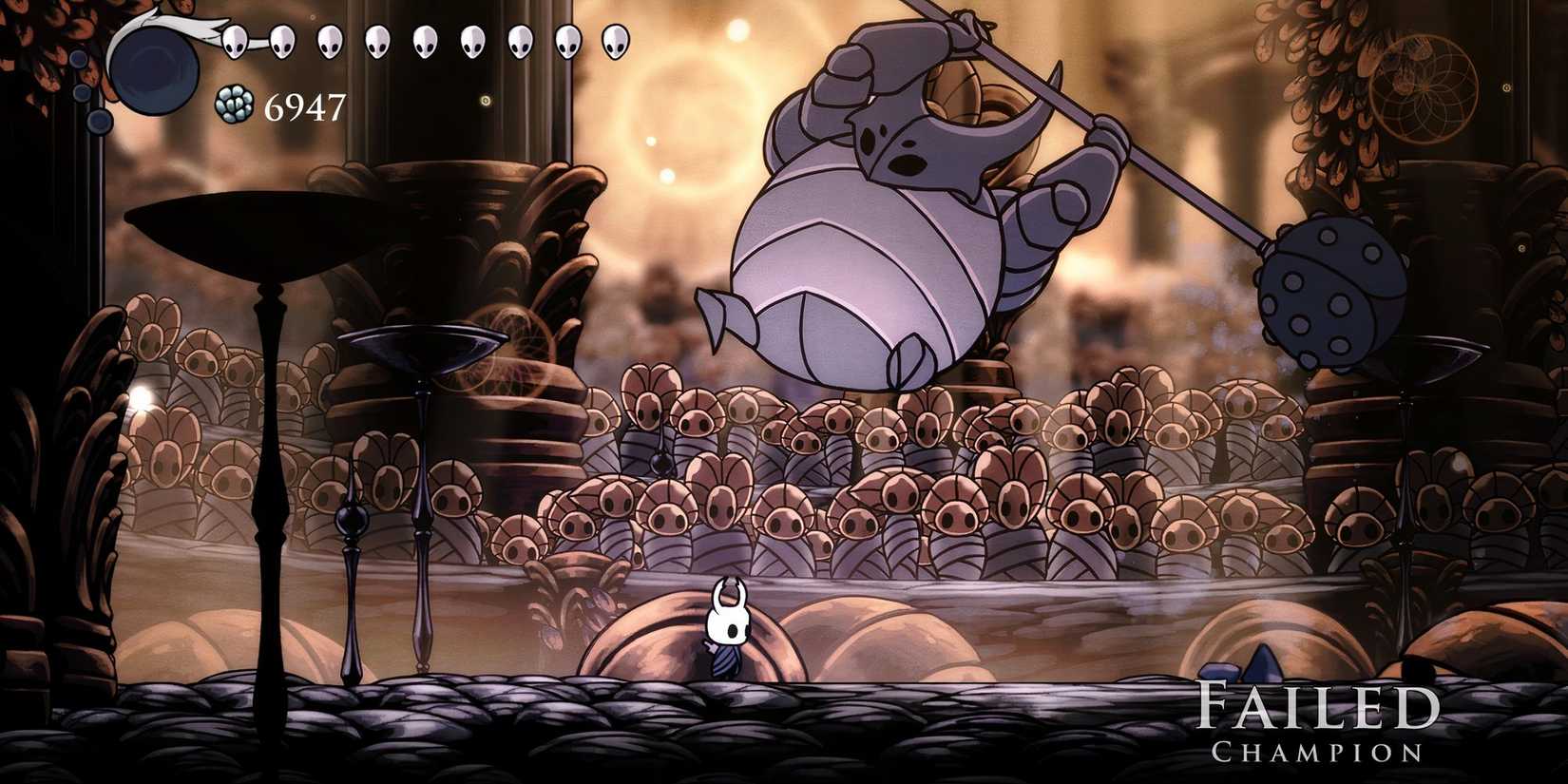 Fight the failed champion at Godhome Coliseum