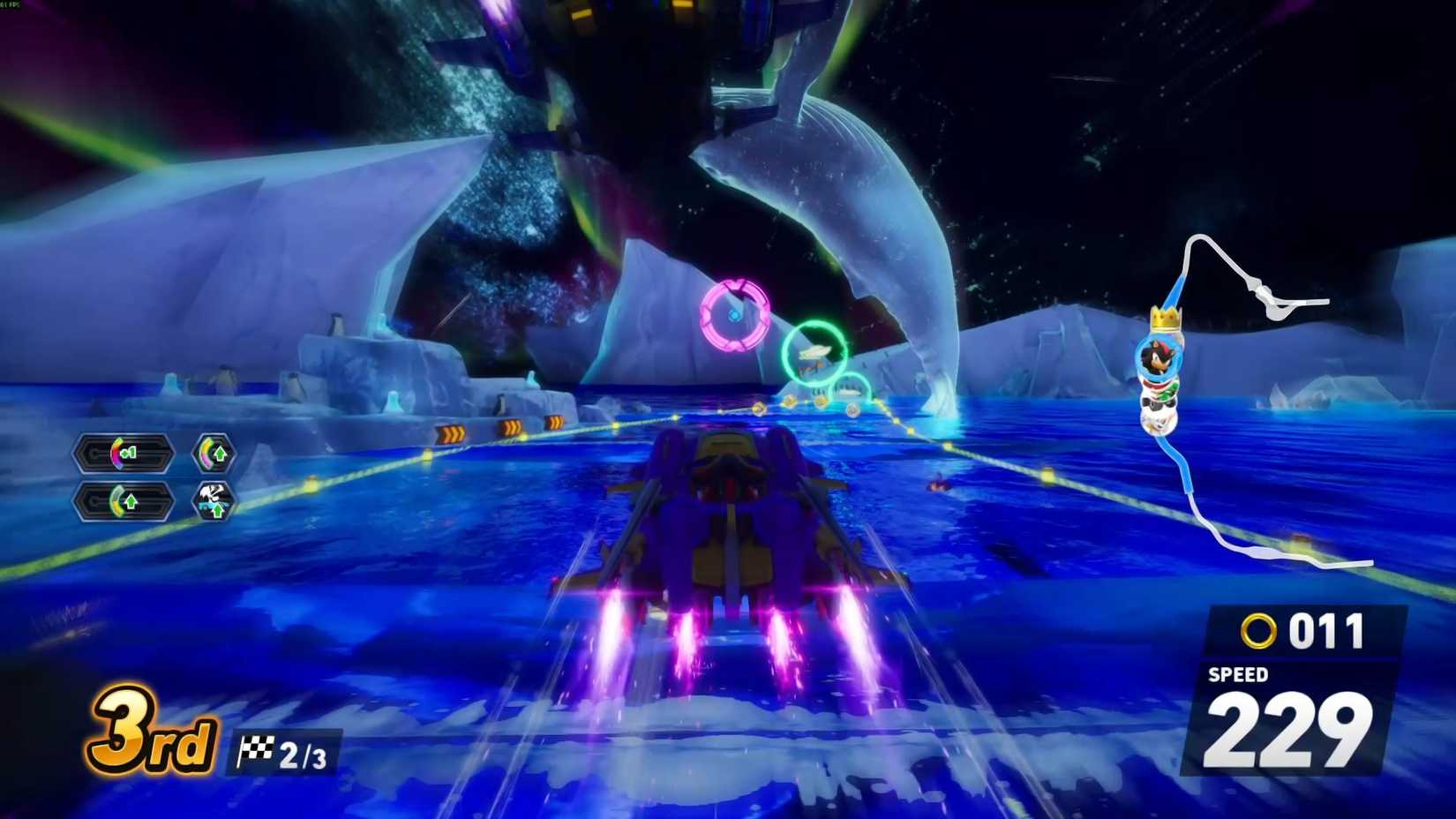 Volando en Holoska en Sonic Racing Crossworlds.