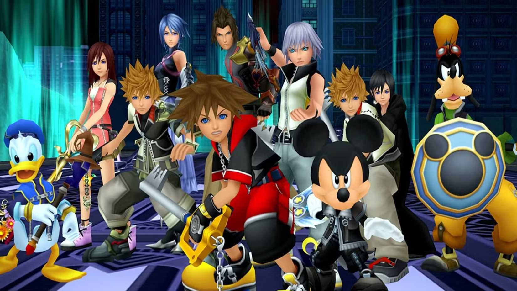 Kingdom Hearts Characters All Pose Together