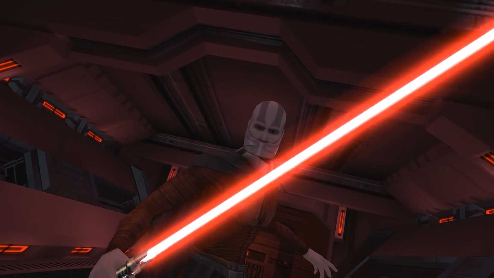 Star Wars KotOR Malak with red lightsaber