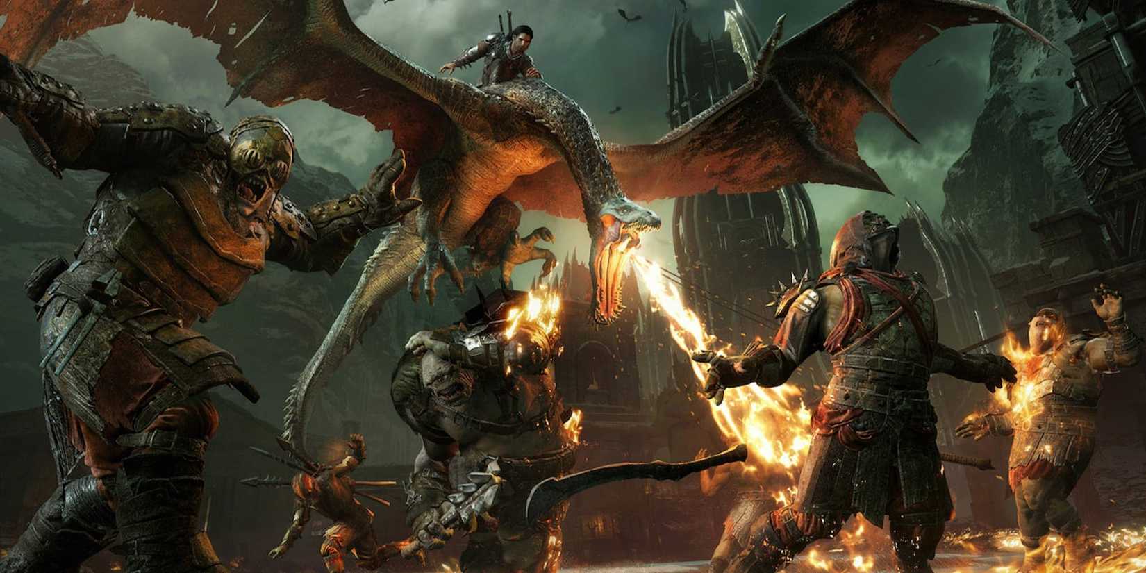 Riding a Dragon While Attacking People in Middle-Earth Shadow of War