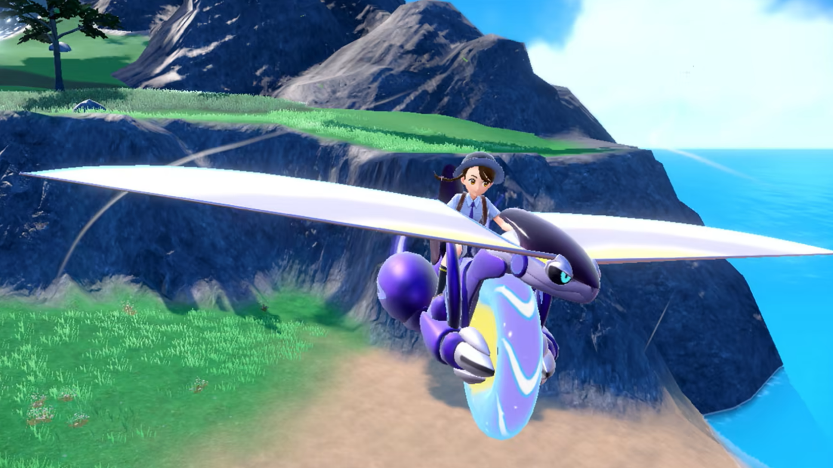 Riding Miraidon in Pokemon Violet