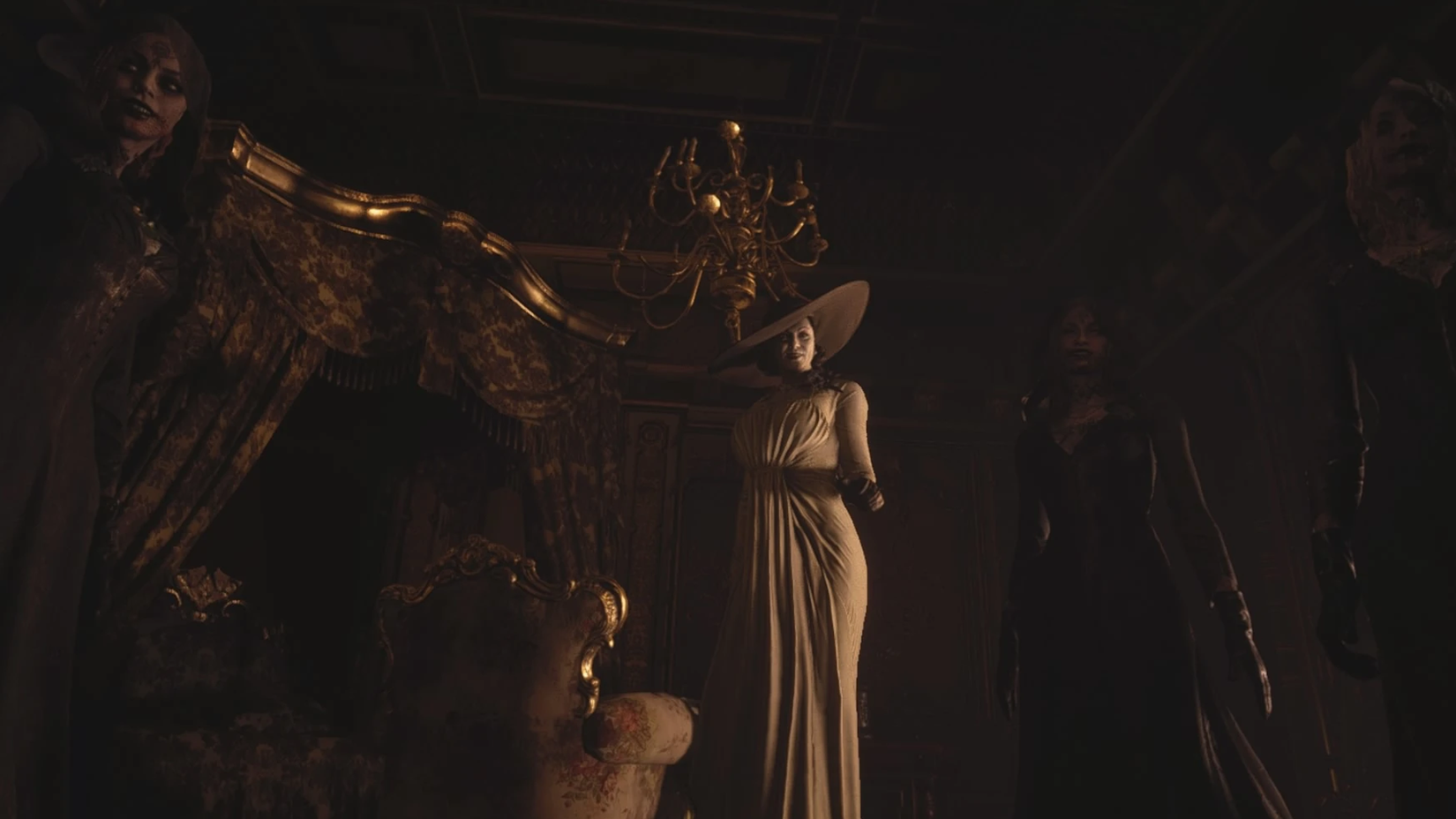 Lady Dimitrescu and her daughters in Resident Evil Village