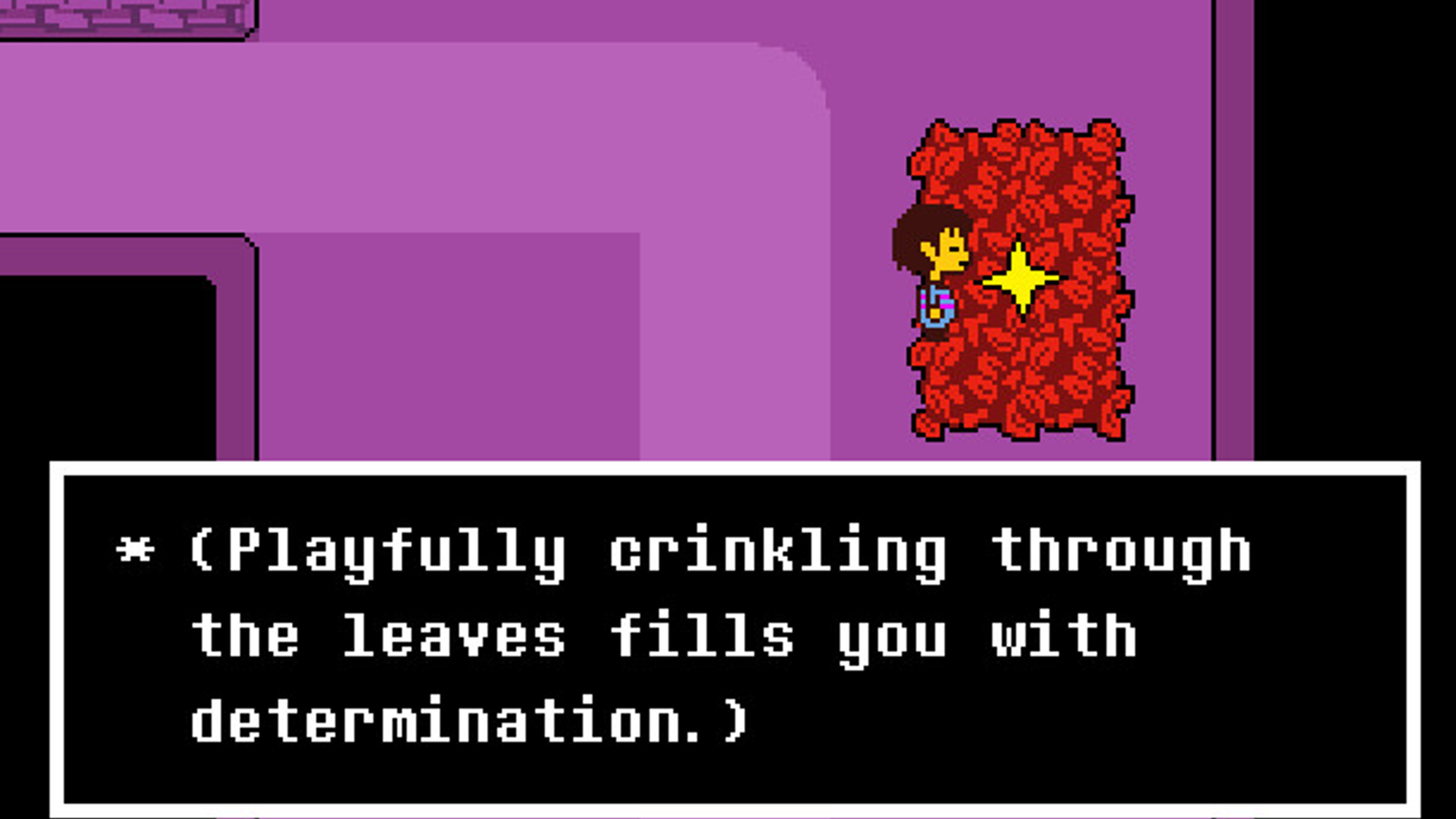 Saving in the leaves in Undertale