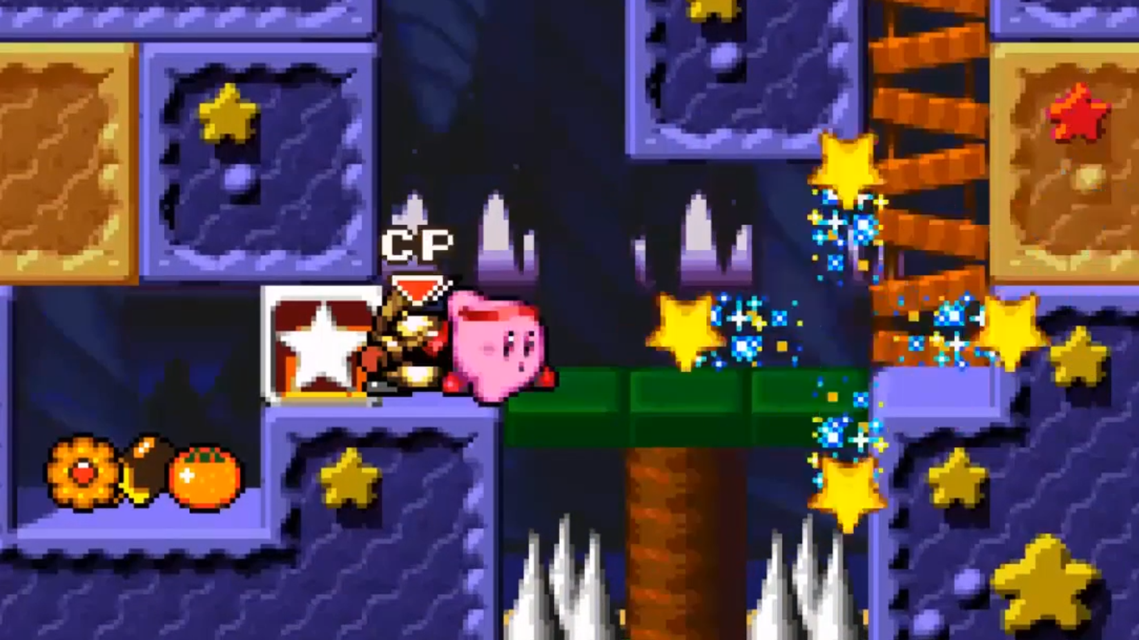 Fighter Kirby defeats an enemy in Kirby Super Star