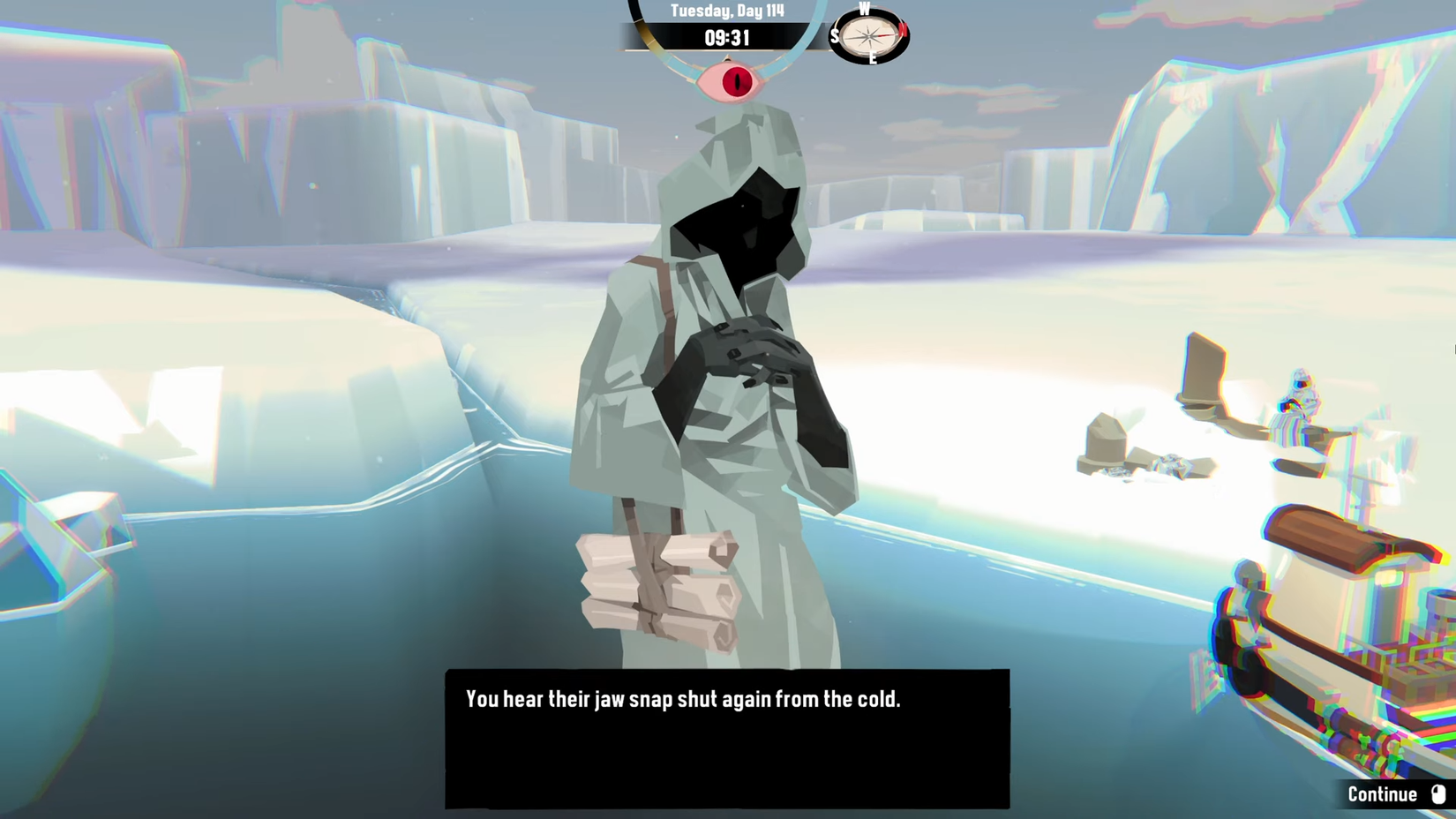 Talking to the Figure in White in Dredge