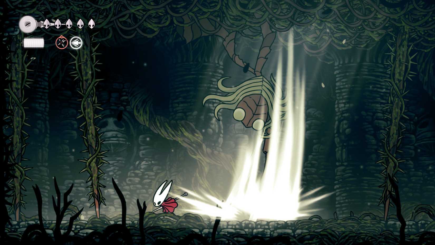 Sister Splinter using her Slam attack in Silksong.
