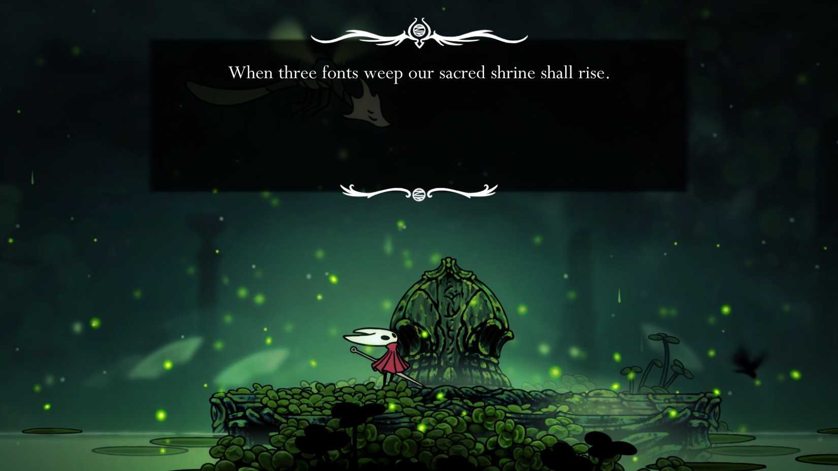 Three Fonts Weep Statue Silksong